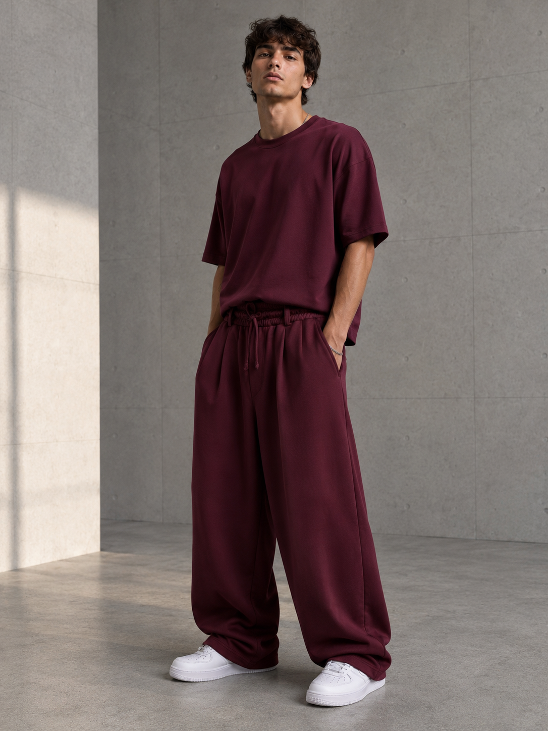 Bordo Oysho Baggy Pantolon